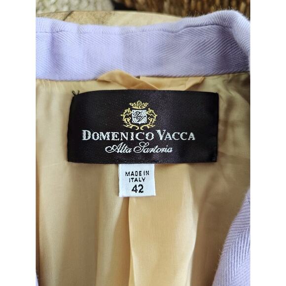 Domenico Vacca Linen Blend Blazer Women's Size 8 Purple Made in Italy Luxury - Picture 7 of 11